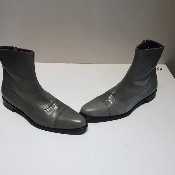 L’Autre Chose Made in Italy Gray Leather Boot - Picture 2 of 7